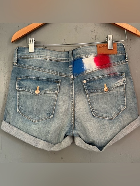 H&M Pants - &Denim By H&M Cuffed Jean Shorts Medium Blue Wash Distressed Stretch